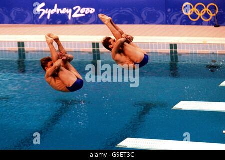 Sydney 2000 Olympics - Diving - Men's Synchronized 3m Springboard. Action from the synchronized diving Stock Photo