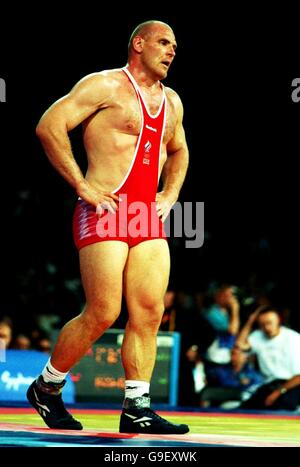 Sydney 2000 Olympics, Wrestling -130kg. Russia's Aleksandr Karelin Stock Photo
