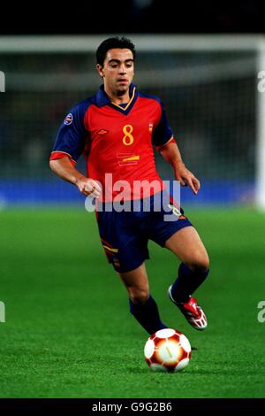 Sydney 2000 Olympic Games - Soccer - Semi Final - Spain v USA. Xavi, Spain Stock Photo