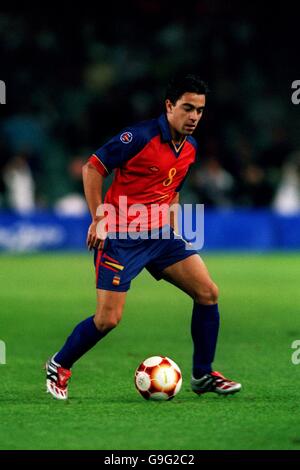 Sydney 2000 Olympic Games - Soccer - Semi Final - Spain v USA. Xavi, Spain Stock Photo