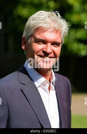 This Morning presenter Phillip Schofield arriving at the wedding of Russ Lindsay and Sally Meen at the Great Fosters Hotel in Egham, Surrey, today. Stock Photo