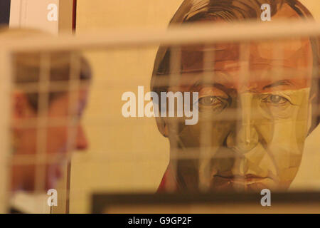 Charles Haughey portrait on display Stock Photo