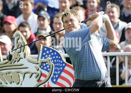 Golf - 36th Ryder Cup - Practice - The K Club. Lee Westwood, Europe Ryder Cup Team. Stock Photo