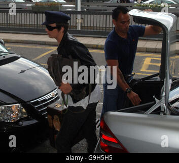 Kate Moss and Pete Doherty At Heathrow Stock Photo