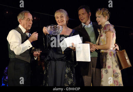 The cast (from left to right) Geoffrey Hutchings, Sheila Hancock, Michael Hayden and Anna Maxwell Martin during a photocall for the musical Cabaret at The Lyric Theatre, central London. Stock Photo