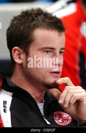 Soccer - FA Barclays Premiership - Manchester City v Middlesbrough - The City of Manchester Stadium. Matthew Bates, Middlesbrough Stock Photo