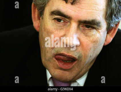 Chancellor Gordon Brown official opens the fifth Maggie's Cancer Caring Centre at Victoria Hospital in Kirkcaldy. Stock Photo