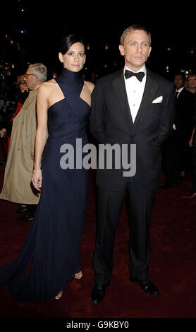 Daniel Craig (l) and Satsuki Mitchell arrive for the World Premiere and Royal Performance of the new James Bond film, Casino Royale, at the Odeon in Leicester Square, central London. Stock Photo