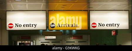 Generic stock Heathrow. Signs at London's Heathrow Airport. Stock Photo