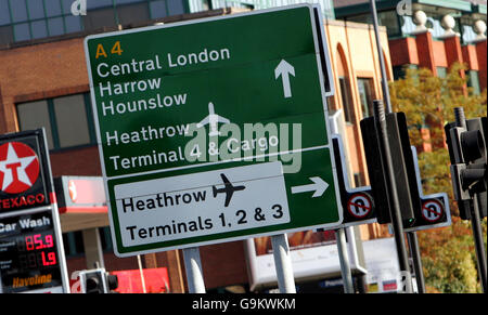 Generic stock Heathrow. Signs at London's Heathrow Airport. Stock Photo