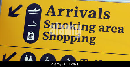 Generic stock Heathrow. Signs at London's Heathrow Airport. Stock Photo