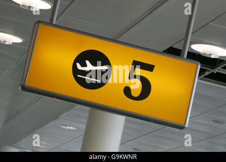 Generic stock Heathrow. Signs at London's Heathrow Airport. Stock Photo