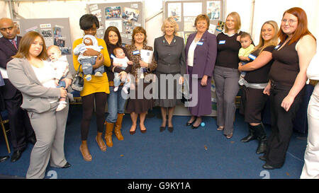 The Duchess of Cornwall during her visit to the charity GFS Platform's home for teenage mothers in Bromley, south-east London. Stock Photo