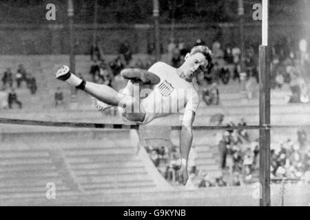 Athletics - Games of the V Olympiad - Stockholm Olympics 1912 - High Jump - Stockholm Stock Photo