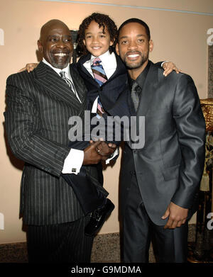 Will Smith, left, and his son Jaden Smith speak during a promotional ...