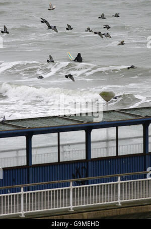 Europe's first artificial surf reef to be created Stock Photo