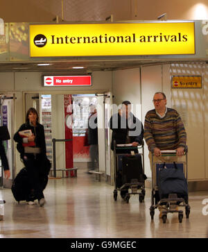 Generic stock Heathrow. Signs at London's Heathrow Airport. Stock Photo