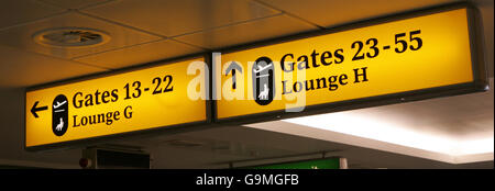 Generic stock Heathrow. Signs at London's Heathrow Airport. Stock Photo