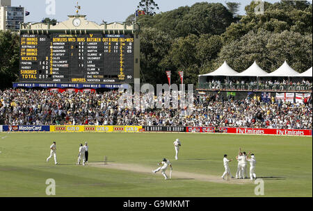 Australia's Ricky Ponting kicks the ground as he leaves the field after losing his wicket to England's Matthew Hoggard for 142 runs during the third day of the second Test match at the Adelaide Oval, Adelaide, Australia. Stock Photo