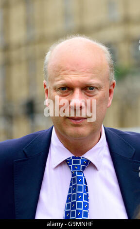 Chris Grayling MP (Conservative: Epsom and Ewell), now Transport Secretary, on College Green, Westminster, June 2016 Stock Photo