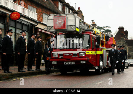 Geoff Wicker funeral Stock Photo