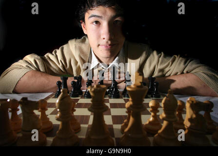 David Howell, 16, at home in Seaford, East Sussex, after becoming Britain's youngest ever chess grandmaster. Stock Photo