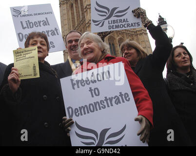 Lib Dems protest outside Westminster Stock Photo