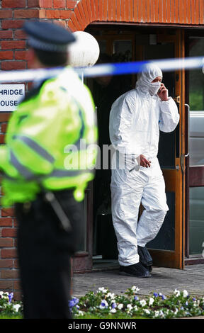 A Royal Logistics Corps bomb disposal officer at the Vantis building in Wokingham, where two people were injured when an 'item of mail' exploded. Stock Photo