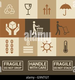 Shipping, delivery and mail box transportation icons set Stock Vector