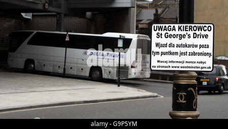 Polish road signs in London Stock Photo