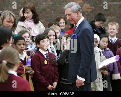 Prince Charles visits Hampton Court Palace Stock Photo
