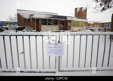 Heavy snowfall across the UK Stock Photo