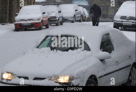 Heavy snowfall across the UK Stock Photo