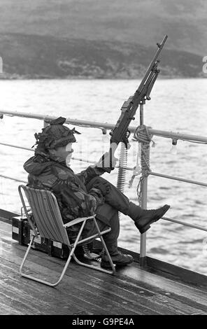 Falklands War - Royal Marine Stock Photo