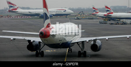 Generic transport pics. BA aircraft at Heathrow's Terminal 1 . Stock Photo