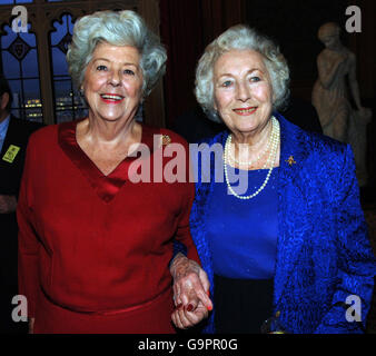 STANDALONE. Baroness Boothroyd, former Speaker of the House of Commons (left) with Dame Vera Lynn at the House of Lords this evening attending a party to celebrate Dame Vera Lynn's 90th birthday next week. Stock Photo