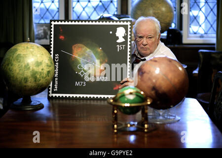 Portrait of Sir Patrick Moore the astronomer and BBC Sky At Night ...