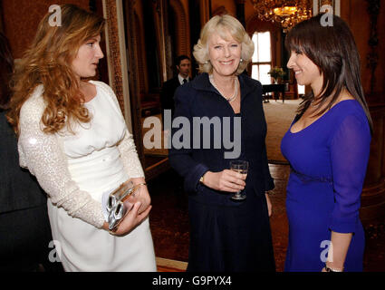 The Duchess of Cornwall, centre, with Karren Brady, left, and Jackie Gold at a Women in Business Reception at Buckingham Palace today. Stock Photo