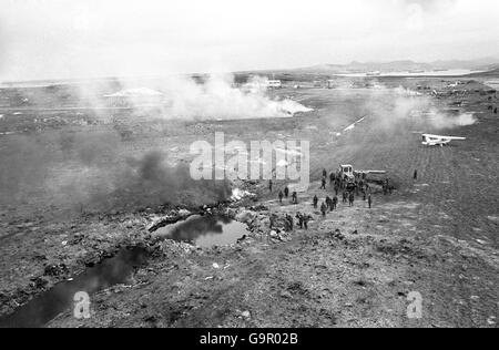 Falklands War - Port Stanley Airfield Stock Photo