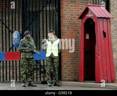 A general view of the main entrance to Combermere Barracks, Windsor, where Prince Harry is based. Stock Photo