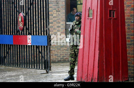 A general view of the main entrance to Combermere Barracks, Windsor, where Prince Harry is based. Stock Photo