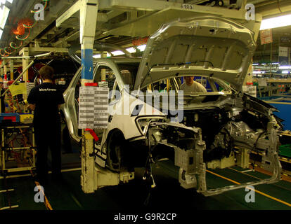 Assembly line of the new Toyota Auris at Toyota, Burnaston, Derbyshire.. PRESS ASSOCIATION Photo. Monday February 26, 2006. See PA story. Rui Vieira/PA. Stock Photo