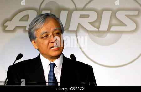 President Toyota Motor Europe Tadashi Arashima during a speech for the launch of the new Toyota Auris at Toyota, Burnaston,, Derbyshire.. PRESS ASSOCIATION Photo. Monday February 26, 2006. See PA story. Rui Vieira/PA. Stock Photo