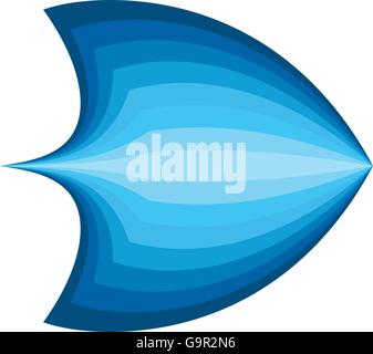 This image is a vector file representing a abstract aqua fish logo. Stock Vector