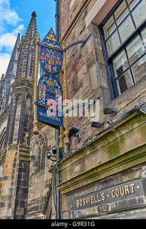 The Witchery by the Castle is a restaurant on the Royal Mile near Edinburgh Castle Stock Photo