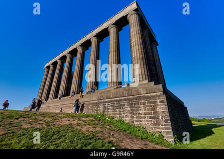 The National Monument of Scotland, on Calton Hill in Edinburgh, is Scotland's national memorial Stock Photo
