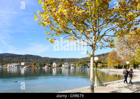 Hotels at lake promenade Wörthersee, Pörtschach am Wörther See, Austria, Kärnten, Carinthia, Stock Photo