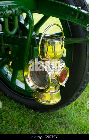 Brass lamp on the rear of a vintage Rolls Royce Stock Photo