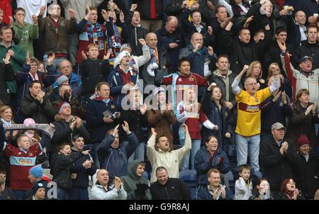 Soccer - Coca-Cola Football League Championship - Preston North End v Burnley - Deepdale. Burnley fans take their seats in the away section, before the match. Stock Photo