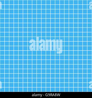 Five millimeters white grid on blue, blueprint seamless pattern Stock Vector